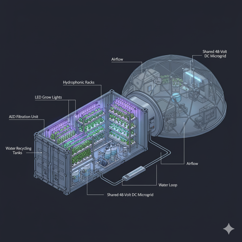 Greenhouse container cutaway